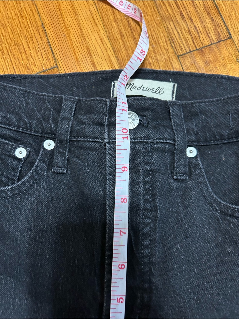 MADEWELL Women's Size 25 Washed Black Perfect Vintage High Rise Wide Leg Jeans - Picture 3 of 9